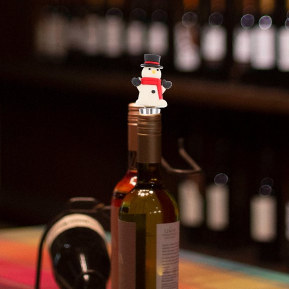 Uonlytech Assorted Color Zinc Alloy Silicone Christmas Wine Bottle Stopper Reusable Spiral Seal 4Pcs