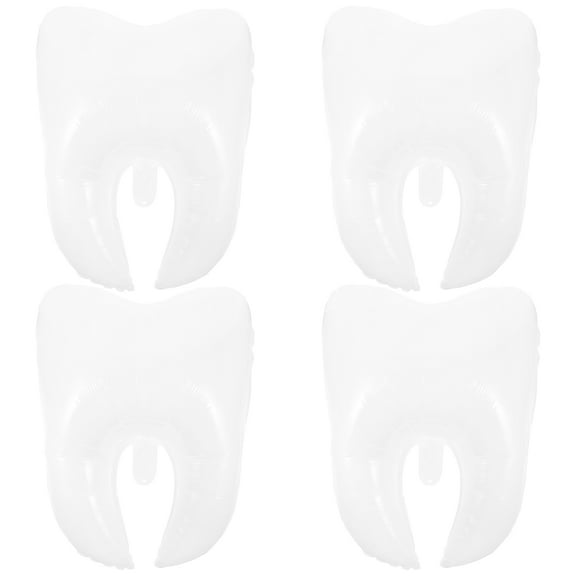 Uonlytech 4Pcs Decorative Balloons Tooth White PE Decoration for Festival and Anniversary
