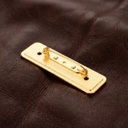 Uonlytech 4Pcs Golden Alloy Sublimation Name Badge Blanks for DIY Printing and Work Identification