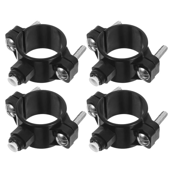 Uonlytech 4Pcs Leakproof Drain Saddle Clamp with Quick Connect for Ro Water Purifier System Black
