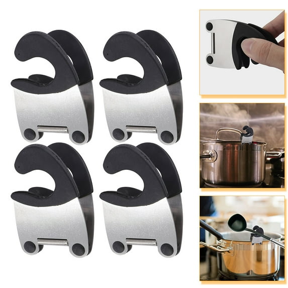 Uonlytech 4Pcs Cooking Spoon Rest for Pot Multi Color Pot Side Clamp Easy Clean
