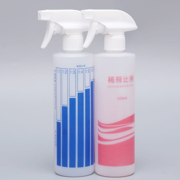 Uonlytech 4Pcs Pe Material Spray Bottles with Mark for Diluting Cleaning Solutions and Water