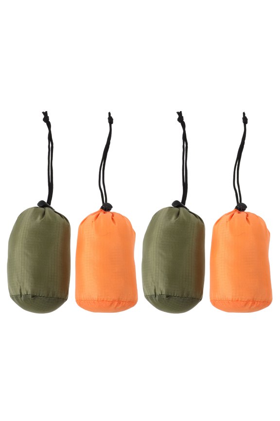 4Pcs Assorted Color Drawstring Mesh Pouch for Rain Gear Storage and Easy Identification