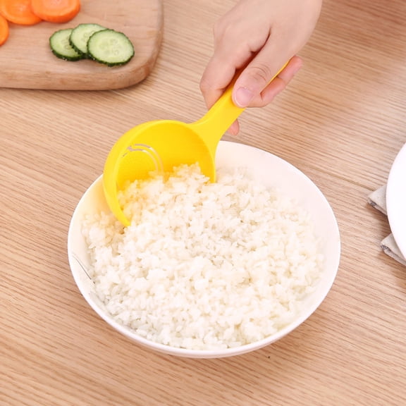 Uonlytech Yellow Plastic Rice Spoons Non-Stick Sushi Serving for Home 4Pcs