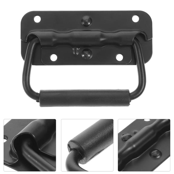 Uonlytech 4pcs Lifting Metal Cabinet Handles Black Iron Spring for Tool Handling