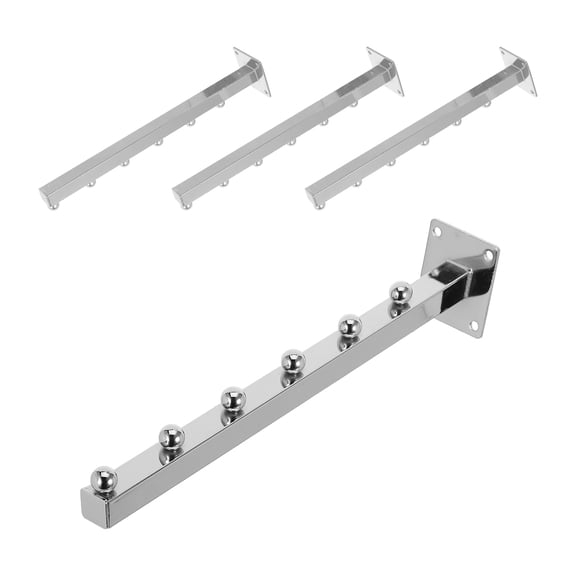 Uonlytech 4Pcs Wall Clothes Hanger Rack Plated Silver Metal Waterfall Hooks for Efficient Garment Display and Storage
