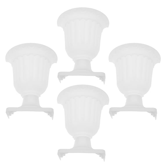 Uonlytech 4Pcs Durable White Plastic Half Urn Wall Mounted Planters Rustic Roman Column Style