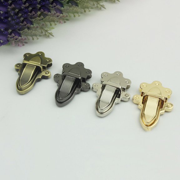 Uonlytech Handbag Making Buckle Golden Alloy Decorative Lock for Bags 4Pcs