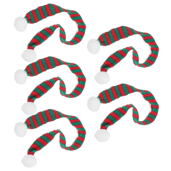 Uonlytech 5Pcs Red Knitted Neckerchief Decorative Scarf for Holiday Home Use