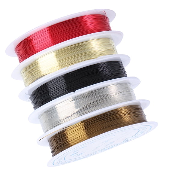 Uonlytech 5 Rolls Tarnish Resistant Copper Wire for Crafting Red Bronze Flexible DIY Projects Artists
