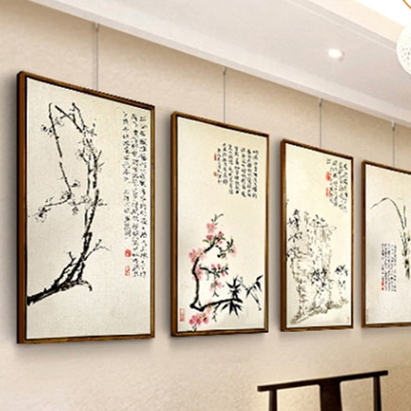 Uonlytech 5 Sets Of Picture Hanging Systems Heavy Duty Hanging Wire Iron Silver Wall Protection For Office