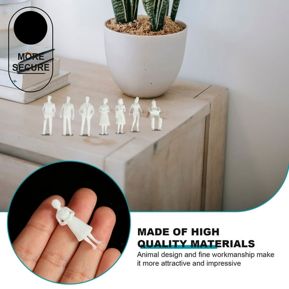 Uonlytech White Unpainted People Model for Landscape - Good Texture 50Pcs