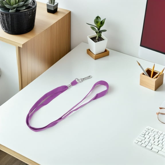 Uonlytech 50Pcs Badge Lanyards with Swivel Hook Flat Design for Daily Office and Visitor Identification