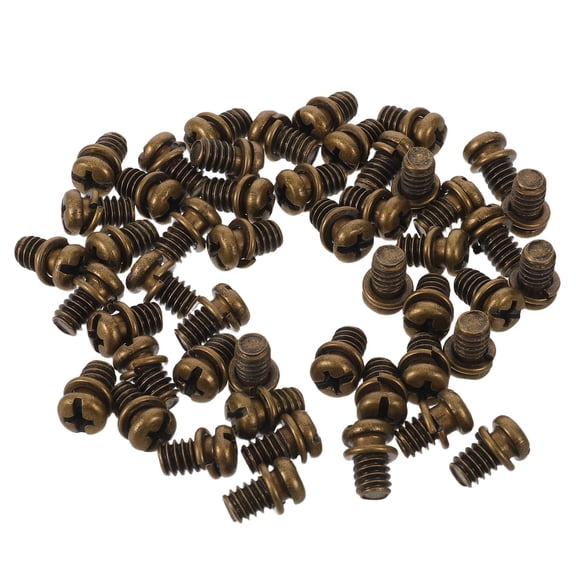 Uonlytech 50Pcs Ceiling Fan Blade Fasteners Dark Brown Durable Carbon Steel Screws for Stable Fan Blade Attachment