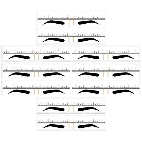 Uonlytech 50Pcs Eyebrow Drawing Tool Set with Yellow Positioning Ruler for Threading and Tattooing