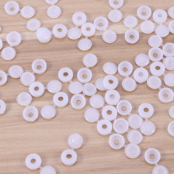 Uonlytech 50Pcs White Plastic Screw Cover Caps Easy Install Screw Hole Covers Rustproof for Roofing