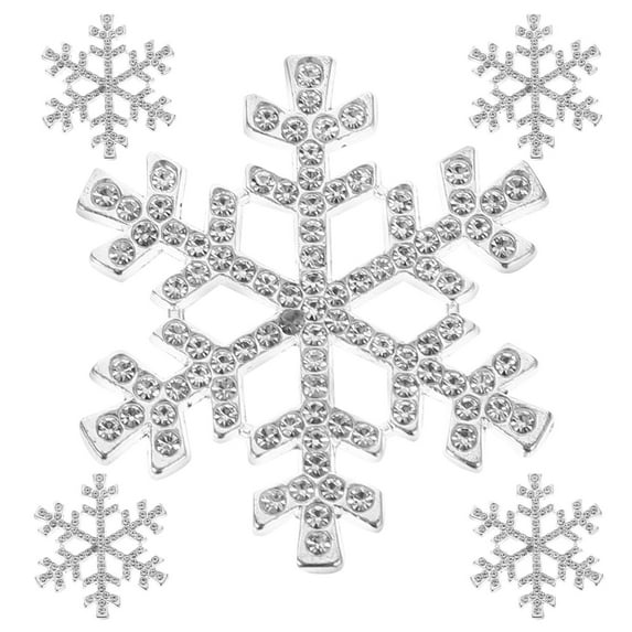 LIOOBO Craft Accessory Snowflake Buttons Shining Decor for Garment Bags 5Pcs