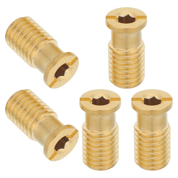 Uonlytech 5Pcs Golden Brass Pool Cover Anchors Heavy Duty Flush Mount Replacement Screws