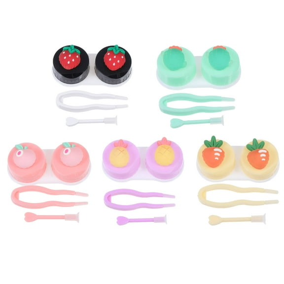 Uonlytech Leak Proof Eye Lens Case Assorted Color PP Material for Storage 5Pcs