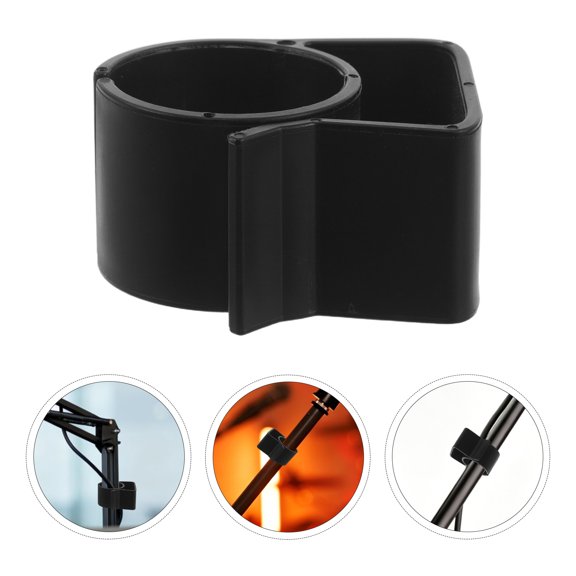 Uonlytech 5Pcs Mic Boom Cable Holders with Silicone Lining Black for Secure Microphone Wire Control