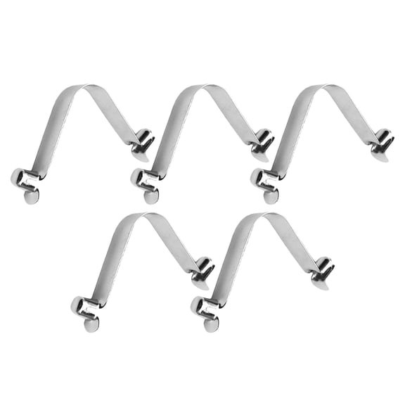 Uonlytech 5pcs V Shaped Pool Clip Stainless Steel Double Pin Spring Button Hook