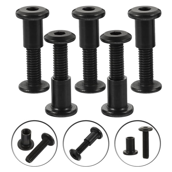 Uonlytech 5Sets High Hardness Stainless Steel Binding Screws with Black Finish for Machine Fixation