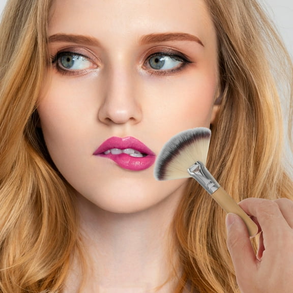 Uonlytech 4Pcs Powder Brush Set with Silky Nylon Bristles for Home Use Facial Makeup and Setting