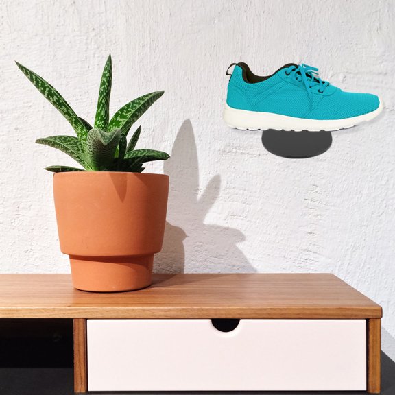 Uonlytech Acrylic Floating Shoes Stands Black for Home Sneaker Display