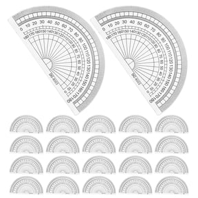 Uonlytech 60Pcs Transparent Plastic Maths Protractor for Precise 180 Degree Angle Measurement Geometry