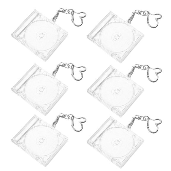 Uonlytech Clear Plastic Cd Keychain for Music Lovers with Multi Color and Alloy