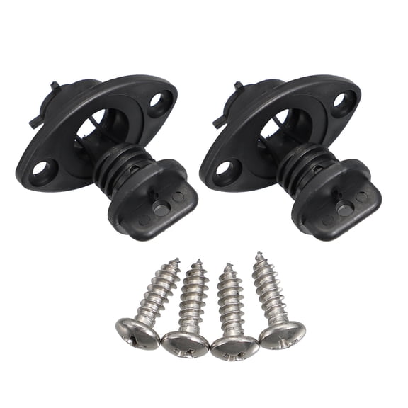 Uonlytech 6Pcs Marine Drain Plug Set Silicone Waterproof Black Canoe Accessories for Boat Maintenance