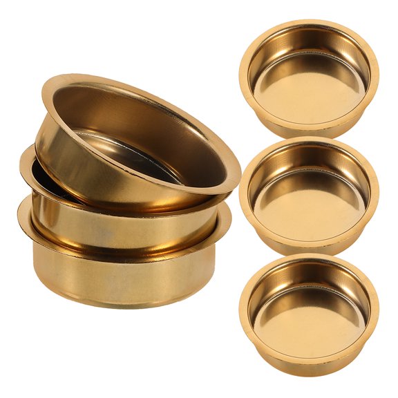 Uonlytech 6Pcs Metal Candle Drip Guards Elegant Gold Candle Holders for Censer and Table Decoration