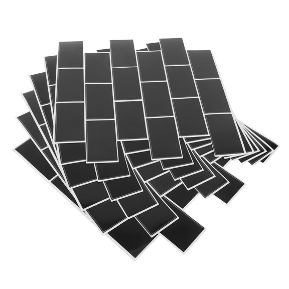 Uonlytech 6Pcs Removable Peel and Stick Subway Tile Stickers Black for Kitchen Bathroom Laundry Room Decor
