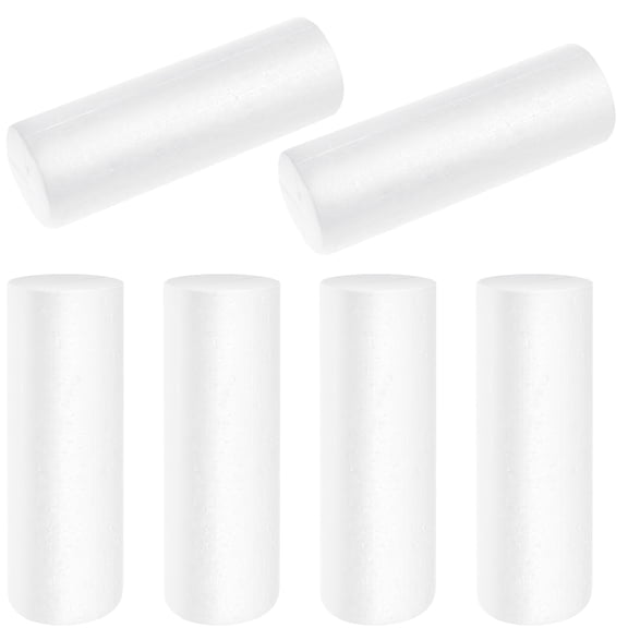 Uonlytech 6Pcs White Foam Cylinder Blanks for Custom Christmas and Event Craft Creations