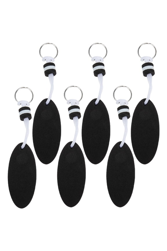 6Pcs Surfboard Pendant Keychains EVA Black Floating Key Rings for Swimming