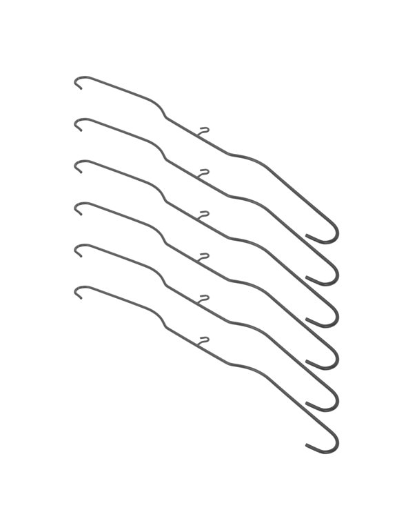 6pcs Black Curved Iron Jersey Hanger for Sweatshirts and T-shirts