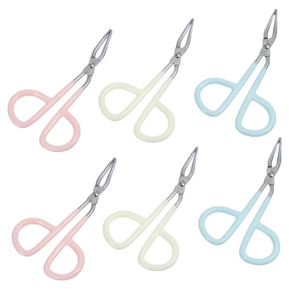 LIOOBO Slanted Tweezers Fine Hair Tweezers Stainless Steel 6Pcs