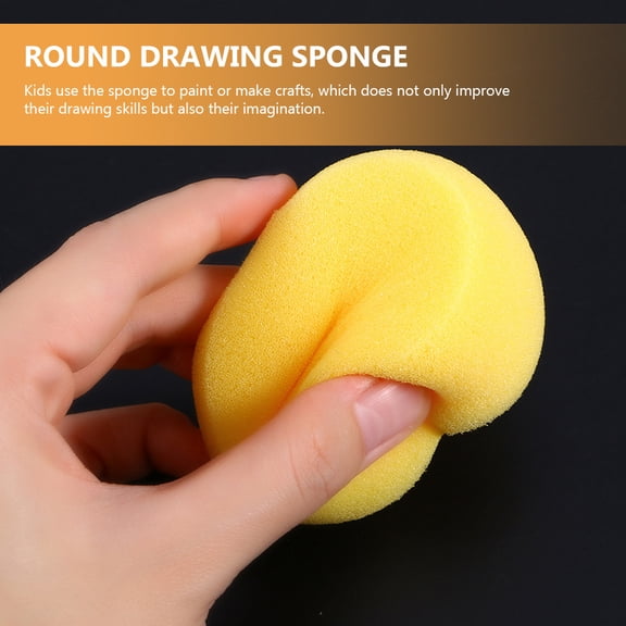 Uonlytech 8Pcs Painting Sponges for Kids with Round Shape Improves Drawing Skills