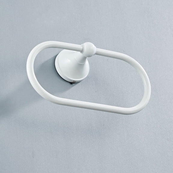 Uonlytech Towel Ring White Copper for Bathroom Decor Oval Hanging Towels 1Pcs