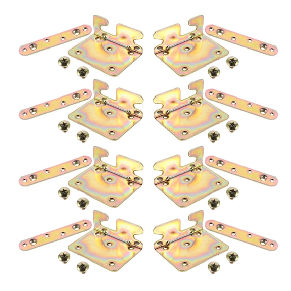 Uonlytech 8Sets Heavy Duty Invisible Bed Frame Hardware Kit Metal Brackets Screws Bed Rail Connectors for Wood Furniture