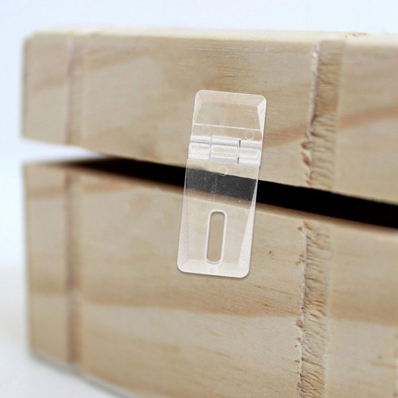 Uonlytech 8Sets Transparent Acrylic Lock Hasp for Boxes Clear Snap Door Latch for Cabinet Accessories