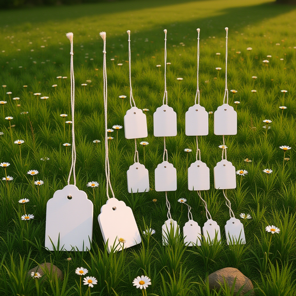 Uonlytech 95Pcs White Paper Marking Tags with String for Quick Labeling and Inventory Management
