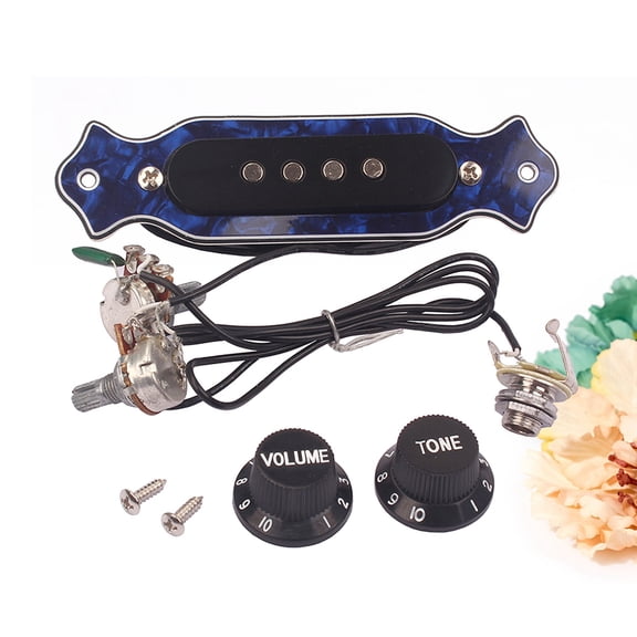 Uonlytech Active Acoustic Pickup with Hum Free Design and Tone Volume Control for 4 String Guitars