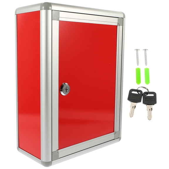 Uonlytech Wall Mount Complaints Box Aluminum Alloy Red Mailbox with Lock