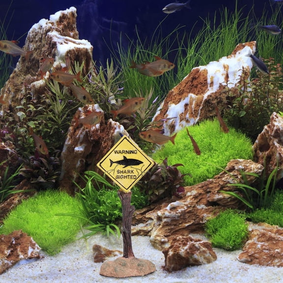 Uonlytech Aquarium Decorations Sign Resin Cartoon Display Decoration Multi 1Pcs