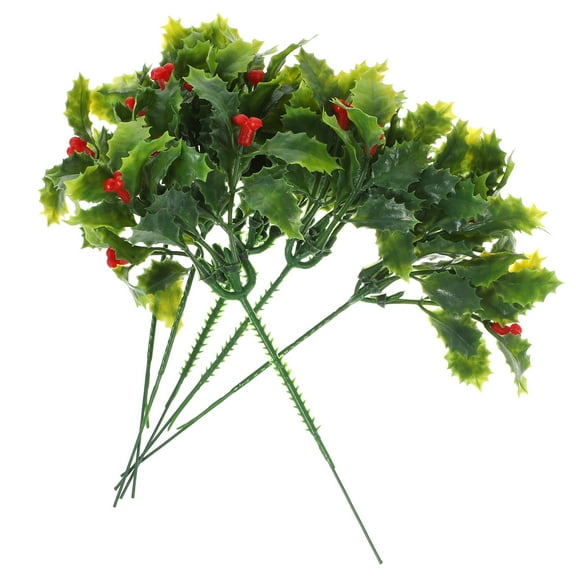 Uonlytech Artificial Flowers Indoor Christmas Decor Green Fake Plant For Home Decoration 12Pcs