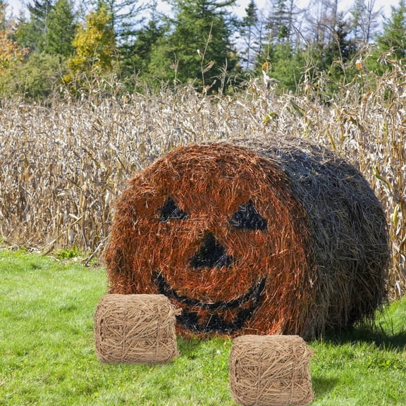 Uonlytech Artificial Straw Haystack Ornament for Yard Garden Small Decor Autumn Style