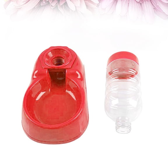 Uonlytech Automatic Red Pet Feeder with Smooth Surface and Stable Design for Cats
