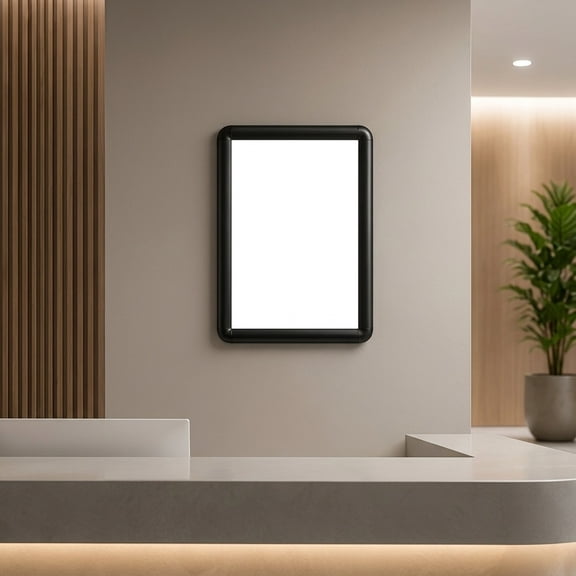 Uonlytech Black Aluminum Snap Frame A4 Size for Wall Mounting Lightweight Display Frame