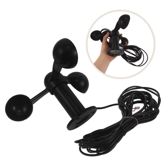 Uonlytech Black Wind Speed Indicator with Easy Installation and Rugged Construction for Outdoor Use